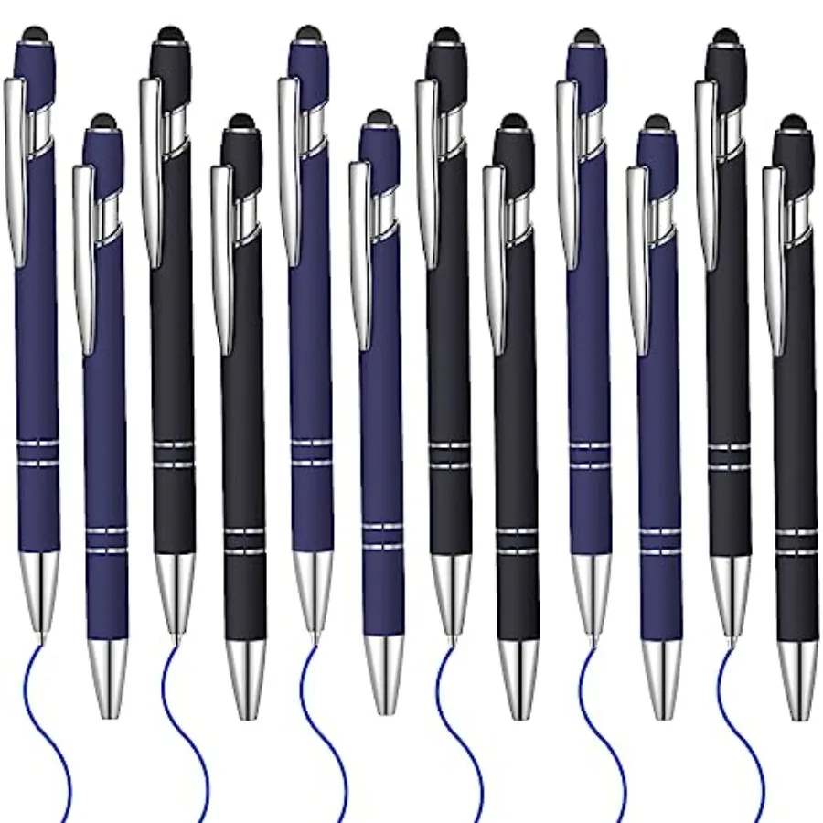 12 Pcs Blue Ink Ballpoint Pen with Stylus Tip, 1.0 mm Metal Pen Stylus Pen for Touch Screens, 2 in 1 Thank You Pen Gift for Fri
12 Pcs Blue Ink Ballpoint Pen with Stylus Tip, 1.0 mm Metal Pen Stylus Pen for Touch Screens, 2 in 1 Thank You Pen Gift for Fri