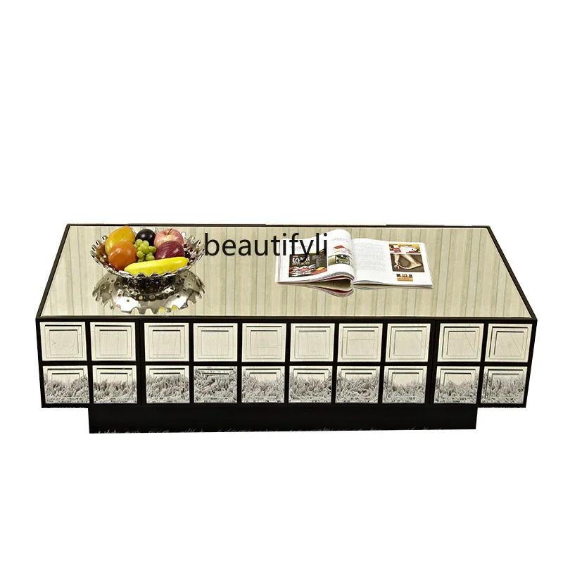 Light luxury coffee table, simple modern mirror sofa, small apartment creative personalized living room tea table
Light luxury coffee table, simple modern mirror sofa, small apartment creative personalized living room tea table