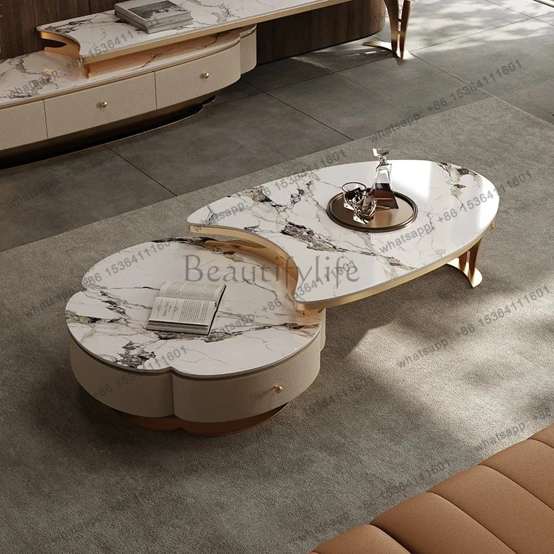 Italian minimalist coffee table luxury villa living room tea table light luxury high-end artistic rock slab stainless tea t
Italian minimalist coffee table luxury villa living room tea table light luxury high-end artistic rock slab stainless tea t