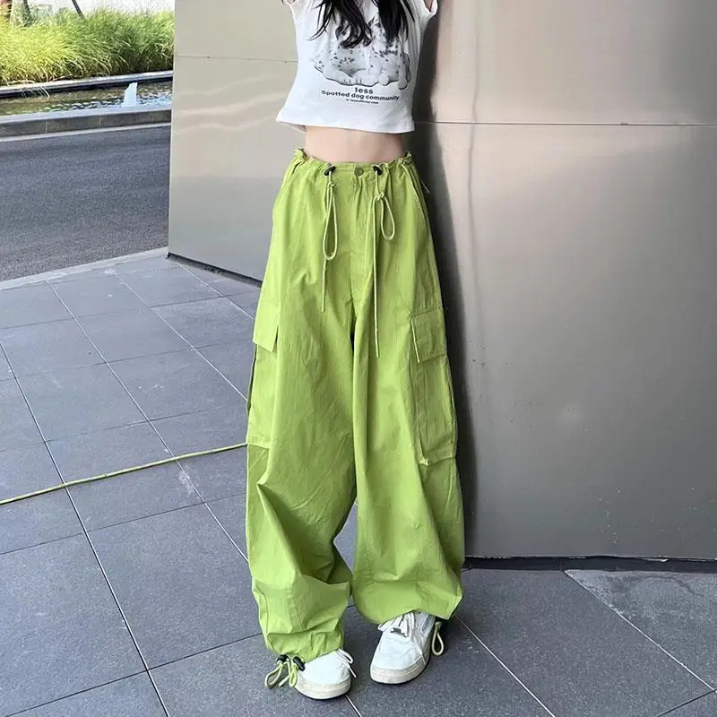 Y2k Drawstring Cargo Pants Streetwear Women Hip Hop High Waist Wide Leg Pants Summer Casual Loose Pocket Trouser Korean Style
Y2k Drawstring Cargo Pants Streetwear Women Hip Hop High Waist Wide Leg Pants Summer Casual Loose Pocket Trouser Korean Style