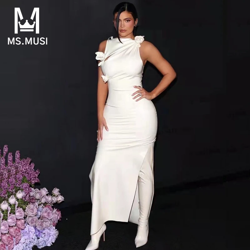 MSMUSI 2023 New Fashion Women Sexy White PU Leather Floral Flower Fold Sleeveless Bodycon Party Club Event Slit Maxi Dress Gown
MSMUSI 2023 New Fashion Women Sexy White PU Leather Floral Flower Fold Sleeveless Bodycon Party Club Event Slit Maxi Dress Gown