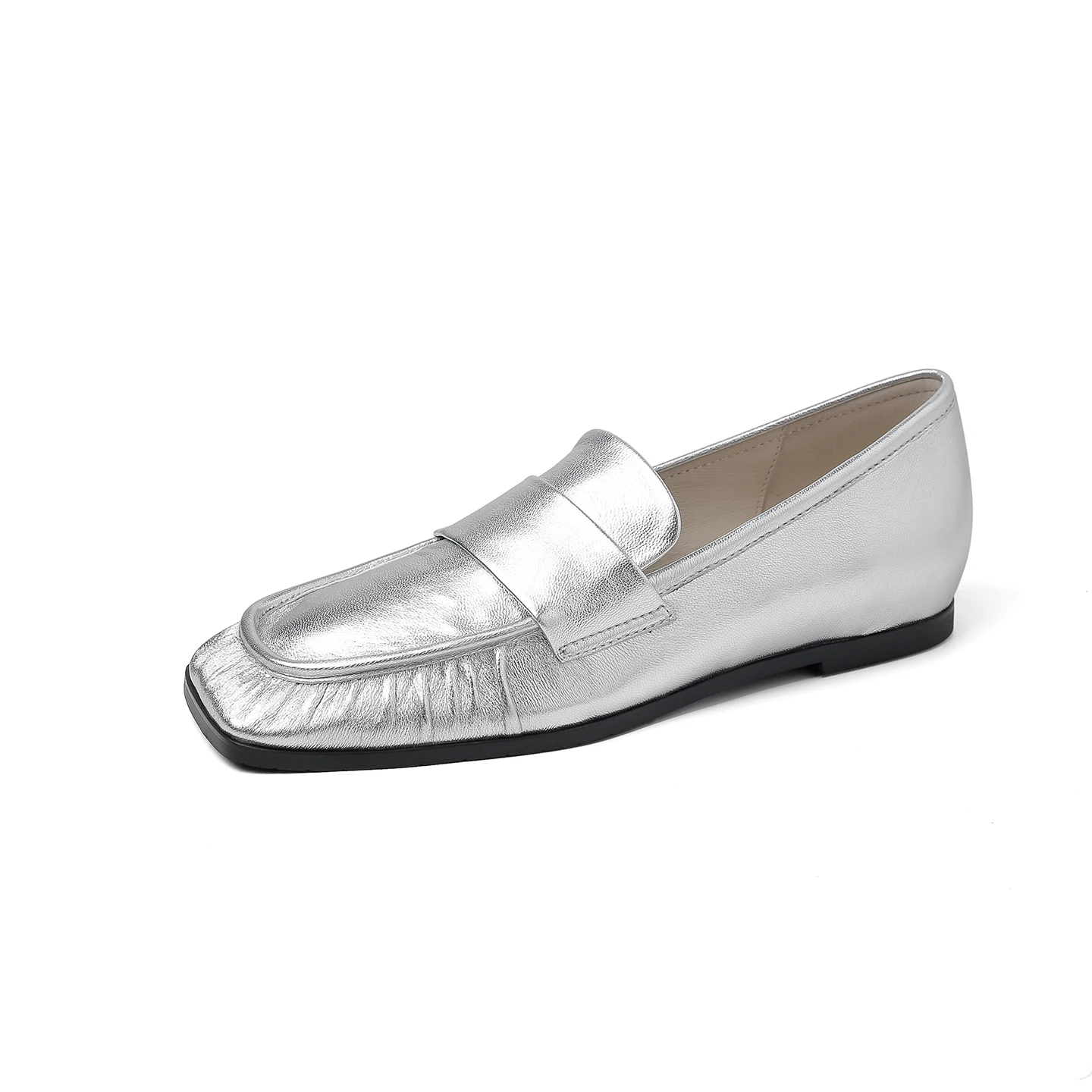 Womens Trendy Flats Spring Autumn Gold Silver Classic Style Simple Shoes Genuine Leather Square Toe Slip On Loafers Basic Shoes
Womens Trendy Flats Spring Autumn Gold Silver Classic Style Simple Shoes Genuine Leather Square Toe Slip On Loafers Basic Shoes