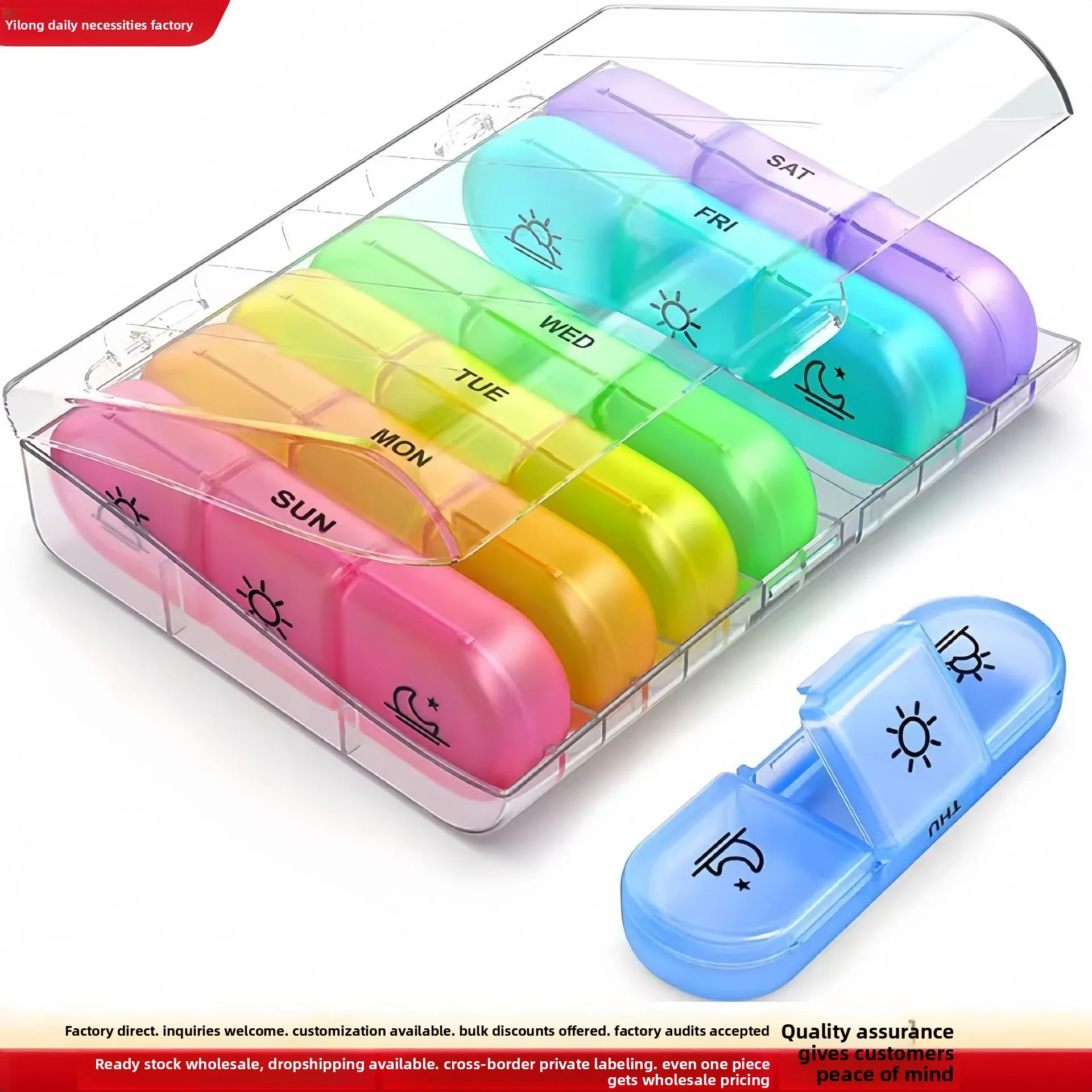 Pill Box 7 days Organizer 21/14 grids 3 Times One Day Portable Travel with Large Compartments for Vitamins Medicine Fish Oils
Pill Box 7 days Organizer 21/14 grids 3 Times One Day Portable Travel with Large Compartments for Vitamins Medicine Fish Oils