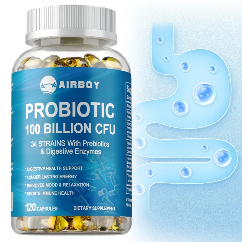 Probiotics 100 Billion CFU - Balances Intestinal Flora, Reduces Bloating, Promote Digestion and Absorption, Boost Immunity
Probiotics 100 Billion CFU - Balances Intestinal Flora, Reduces Bloating, Promote Digestion and Absorption, Boost Immunity