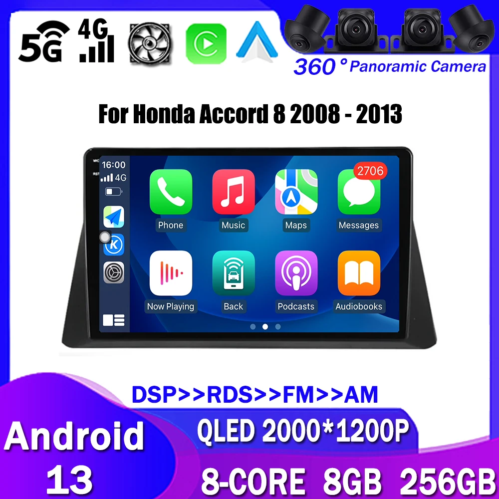 Car Radio Stereo Multimedia Video Player GPS for Honda Accord 8 2008 - 2013 10" Android 13 Carplay Auto 4G Sim WiFi
Car Radio Stereo Multimedia Video Player GPS for Honda Accord 8 2008 - 2013 10" Android 13 Carplay Auto 4G Sim WiFi