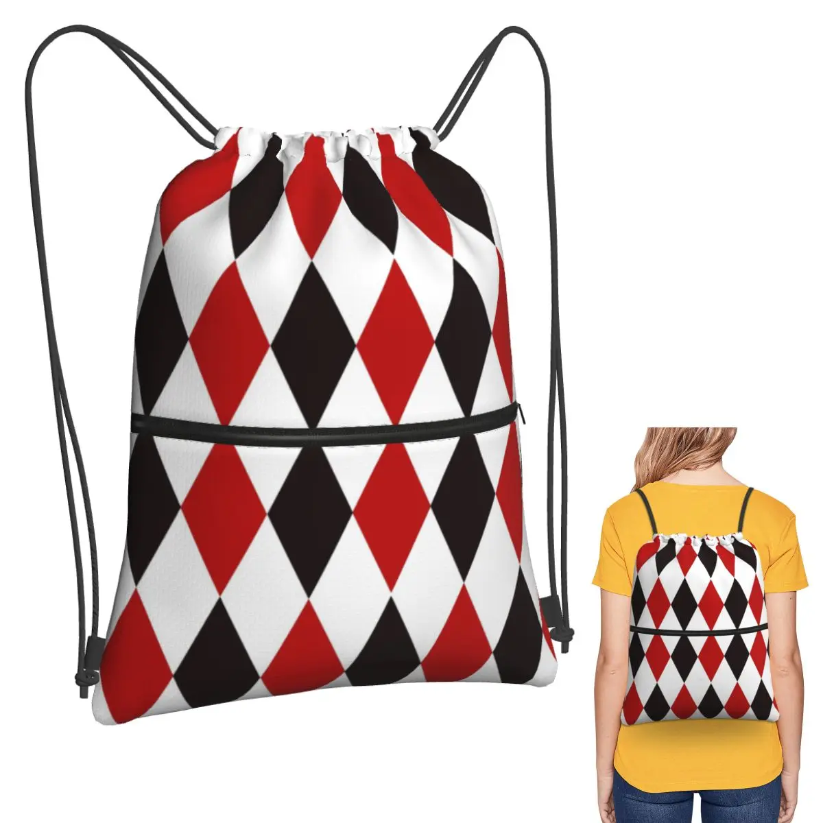 Рюкзаки Harlequin Plaid Playing Cards Diamond, многофункциональные сумки-мешки на шнурке, сумки для обуви, сумки для книг, для путешествий и студентов
Рюкзаки Harlequin Plaid Playing Cards Diamond, многофункциональные сумки-мешки на шнурке, сумки для обуви, сумки для книг, для путешествий и студентов