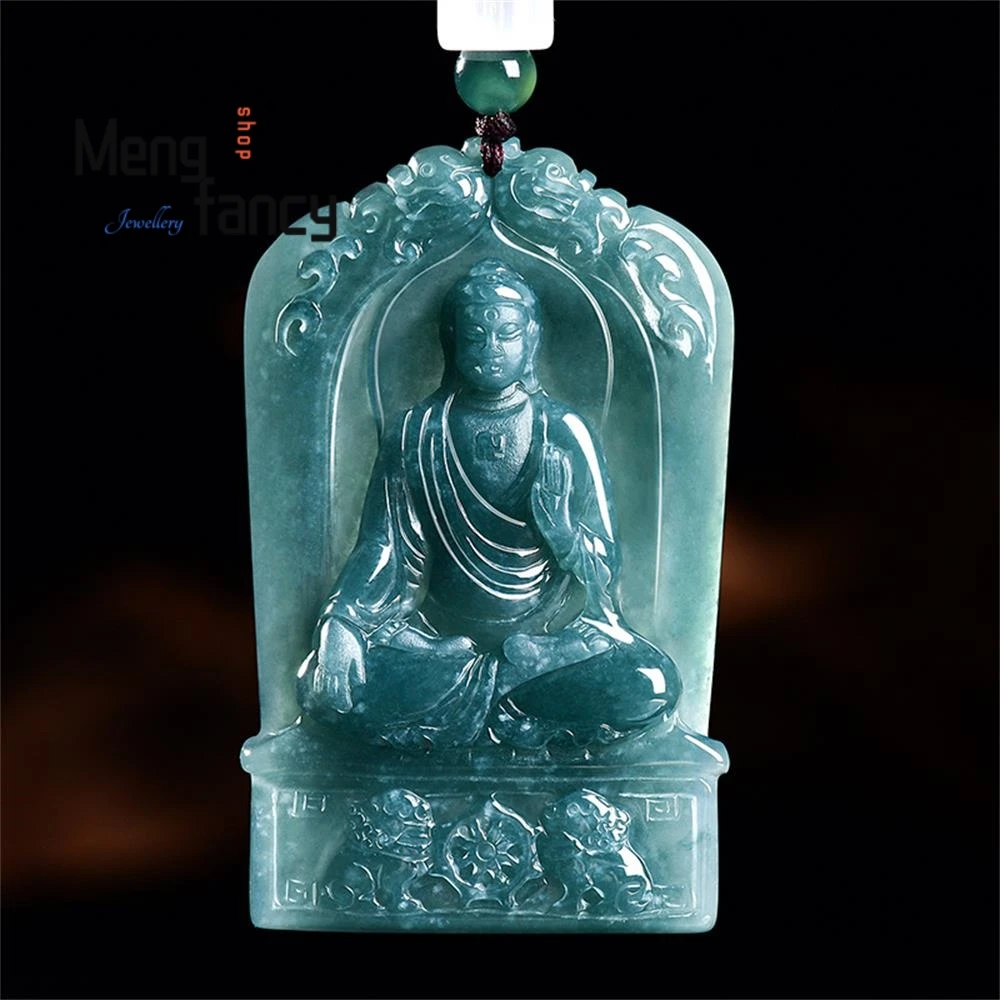 Natural A-grade Jadeite Blue Water Amitabha Buddha Pendant Zodiac Dog Pig Guardian God Double Sided Carving Fashion Fine Jewelry
Natural A-grade Jadeite Blue Water Amitabha Buddha Pendant Zodiac Dog Pig Guardian God Double Sided Carving Fashion Fine Jewelry