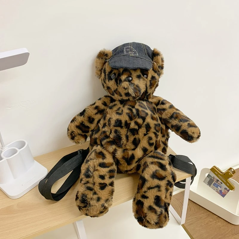 Big Bear Cartoon Doll Bag For Women Japan Style Plush Kawaii Bag Casual Large Capacity Backbag Leopard Flannel Shoulder Handbag
Big Bear Cartoon Doll Bag For Women Japan Style Plush Kawaii Bag Casual Large Capacity Backbag Leopard Flannel Shoulder Handbag