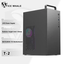 T2 Computer Case M-ATX Mini-ITX Motherboard Business Portable Desktop Chassis Supports ATX Power Supply USB3.0 T2 Computer Case M-ATX Mini-ITX Motherboard Business Portable Desktop Chassis Supports ATX Power Supply USB3.0