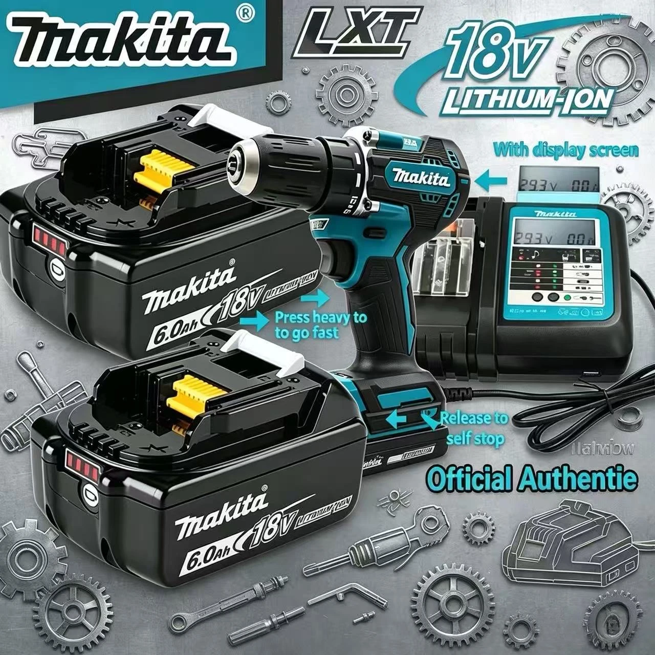 Makita 100% Original New 18V 5Ah 6Ah 9Ah Tool Battery & Charger, Suitable For DDF487 Impact Drill For Home & Industrial Use
Makita 100% Original New 18V 5Ah 6Ah 9Ah Tool Battery & Charger, Suitable For DDF487 Impact Drill For Home & Industrial Use