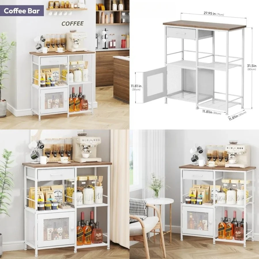 Coffee Bar Cabinet for Home - Farmhouse Coffee Stand Station Multi-Purpose Buffet Sideboard Cabinet with Drawers - Kitchen Bar Table for Living Room, Corner, Small Space, Oak
Coffee Bar Cabinet for Home - Farmhouse Coffee Stand Station Multi-Purpose Buffet Sideboard Cabinet with Drawers - Kitchen Bar Table for Living Room, Corner, Small Space, Oak