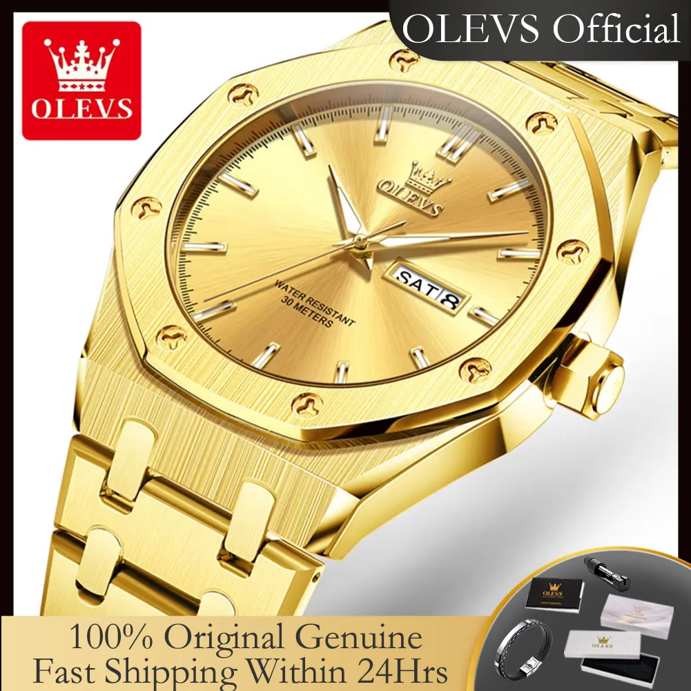 OLEVS 3726 Quartz Watches For Man Stainless Steel Luxury Brand Original Dual Calendar Waterproof Luminous Dress Wristwatches Men
OLEVS 3726 Quartz Watches For Man Stainless Steel Luxury Brand Original Dual Calendar Waterproof Luminous Dress Wristwatches Men