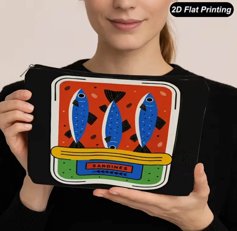 Sardine Can Art 2D Flat Makeup Bag for Women, Gifts Bags for Women Double Sided Printing Cosmetic Bag Zipper Travel Toiletry Bag
Sardine Can Art 2D Flat Makeup Bag for Women, Gifts Bags for Women Double Sided Printing Cosmetic Bag Zipper Travel Toiletry Bag