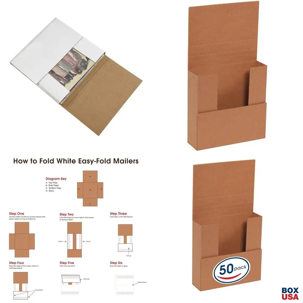 7.5 x 7.5 x 2 Inches Recycled Kraft Easy-Open Mailers, Pack of 50
7.5 x 7.5 x 2 Inches Recycled Kraft Easy-Open Mailers, Pack of 50