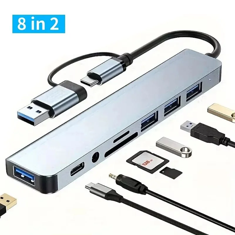 8 In1 USB C Hub Expander Multiport Adapter Type C Splitter Dock SD Card Reader For Samsung PC Tablet Fast Data Transfer Charging
8 In1 USB C Hub Expander Multiport Adapter Type C Splitter Dock SD Card Reader For Samsung PC Tablet Fast Data Transfer Charging