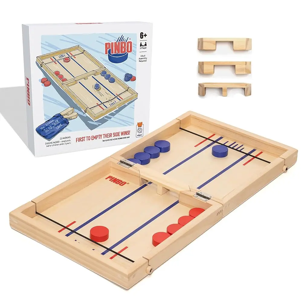 Pinbo Sling Puck Game (18\) Premium Wooden Foldable Board | 2 Player Tabletop Game for Adults & Kids | Travel Friendly Classi
Pinbo Sling Puck Game (18\) Premium Wooden Foldable Board | 2 Player Tabletop Game for Adults & Kids | Travel Friendly Classi