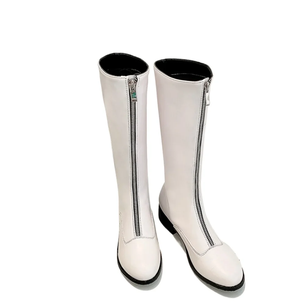 Ботинки до колена BLXQPYT, женские, модные, с круглым носком, на толстом каблуке, с передней молнией, повседневные, для вечеринок, белые, черные, длинные, большие размеры 20-25
Ботинки до колена BLXQPYT, женские, модные, с круглым носком, на толстом каблуке, с передней молнией, повседневные, для вечеринок, белые, черные, длинные, большие размеры 20-25