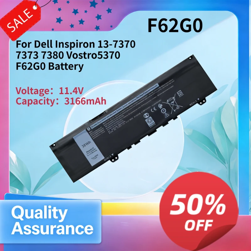 High quality 3166mAh 11.4V Compatible with D ell Inspiron 13-7370 7373 7380 Vostro5370 F62G0 Battery
High quality 3166mAh 11.4V Compatible with D ell Inspiron 13-7370 7373 7380 Vostro5370 F62G0 Battery