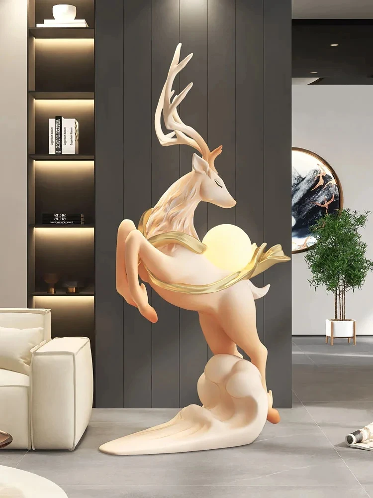 120cm Sculpture Creative Large Deer Statue Floor Decoration Living Room,Foyer,Sofa Side Lamp Ornament,Home Decor,Customized
120cm Sculpture Creative Large Deer Statue Floor Decoration Living Room,Foyer,Sofa Side Lamp Ornament,Home Decor,Customized