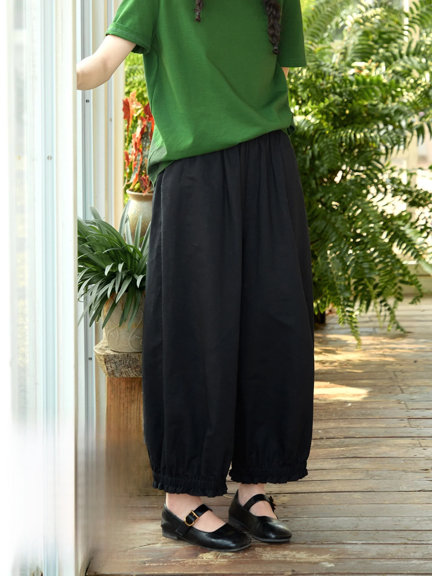 Original Black Linen Wide Leg Pants Women's Summer Small Size Elastic Waist Nine Points Casual Loose Lantern Pants
Original Black Linen Wide Leg Pants Women's Summer Small Size Elastic Waist Nine Points Casual Loose Lantern Pants
