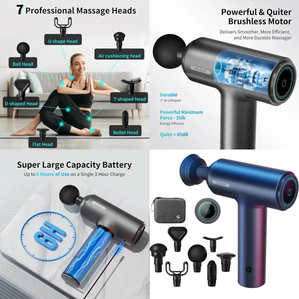 Powerful 6-Speed Deep Tissue Massage Gun for Portable Muscle Relief and Pain Alleviation
Powerful 6-Speed Deep Tissue Massage Gun for Portable Muscle Relief and Pain Alleviation