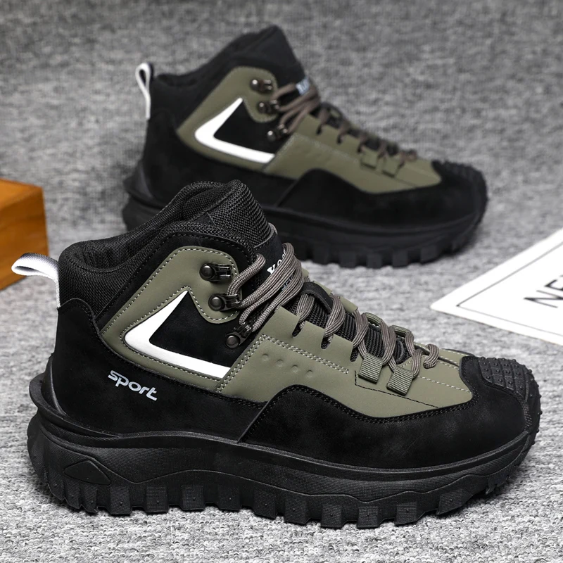Men's High-Top Hiking Boots – Heavy-Duty All-Terrain Traction Sole, Lace-Up Ankle Support, and Cushioning Insole – All-Season
Men's High-Top Hiking Boots – Heavy-Duty All-Terrain Traction Sole, Lace-Up Ankle Support, and Cushioning Insole – All-Season