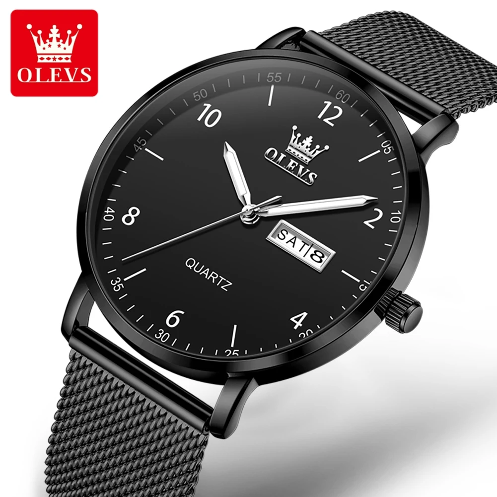 OLEVS 2996 Man Watch Fashion Casual Original Ultra Thin Quartz Wristwatches Waterproof Luminous Week Date Watches For Men New In
OLEVS 2996 Man Watch Fashion Casual Original Ultra Thin Quartz Wristwatches Waterproof Luminous Week Date Watches For Men New In