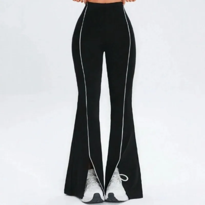 Line splicing simple flared pants for women slim split pants high elasticity hip lifting high waist running fitness yoga pants
Line splicing simple flared pants for women slim split pants high elasticity hip lifting high waist running fitness yoga pants