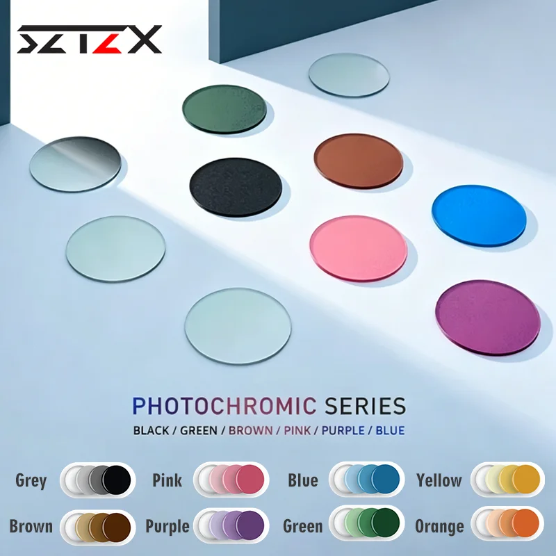 SZTZX 8 Colores Photochromic Anti Blue Light 1.56 1.61 1.67 1.74 Hyperopia Myopia Prescription Lens CR-39 Resin Aspheric Lenses
SZTZX 8 Colores Photochromic Anti Blue Light 1.56 1.61 1.67 1.74 Hyperopia Myopia Prescription Lens CR-39 Resin Aspheric Lenses