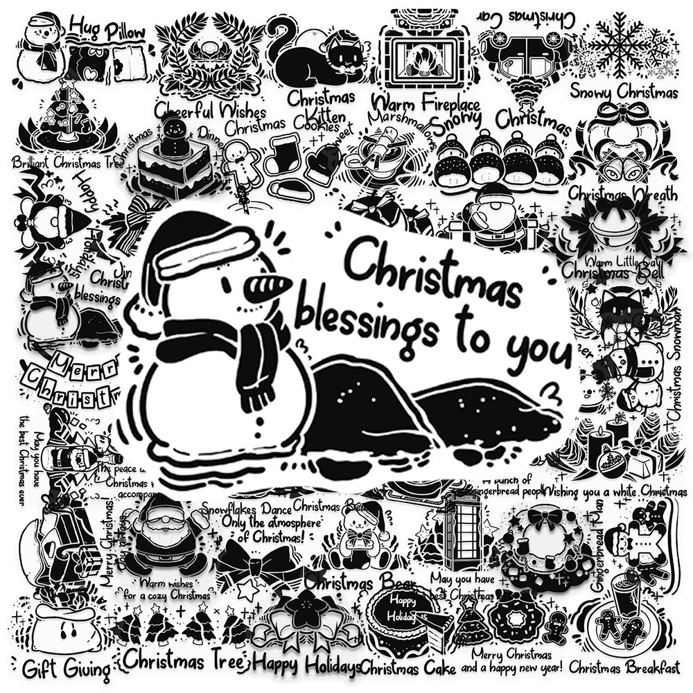 10/30/50pcs Black White Funny Christmas Graffiti Stickers Cartoon Decals DIY Stationery Scrapbook Laptop Cute PET Sticker Decor
10/30/50pcs Black White Funny Christmas Graffiti Stickers Cartoon Decals DIY Stationery Scrapbook Laptop Cute PET Sticker Decor