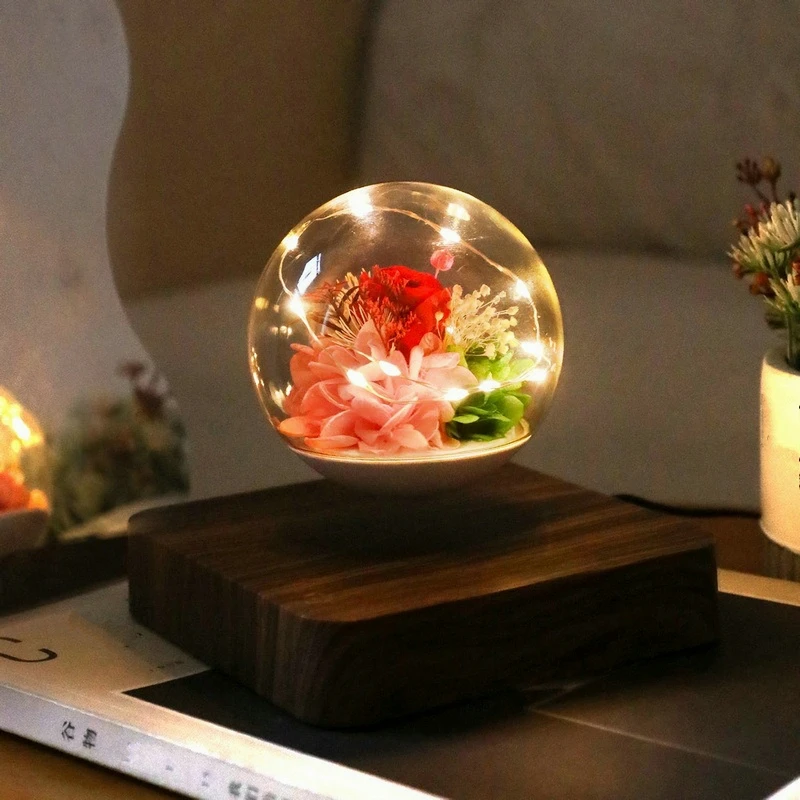 Creative Floating LED Night Light Magnetic Levitating Preserved Flower Rotation Flower Lamp For Home Desk Office Decoration
Creative Floating LED Night Light Magnetic Levitating Preserved Flower Rotation Flower Lamp For Home Desk Office Decoration