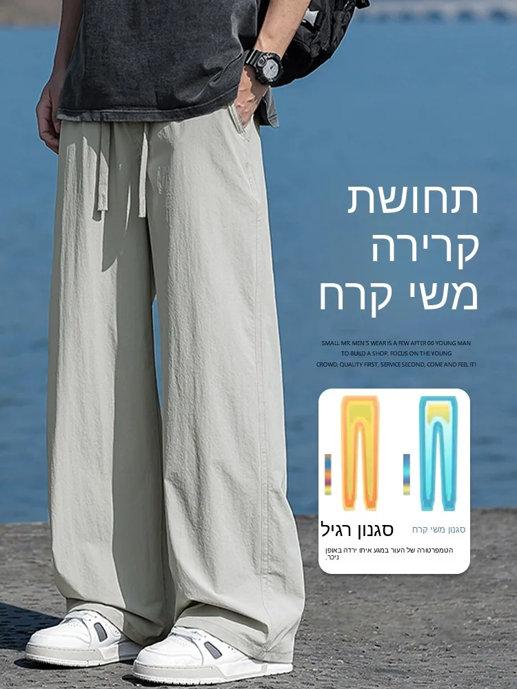 New 2026 Men's Ice Silk Straight Leg Pants Summer Thin Loose Casual Long Trousers Breathable Cool Feeling Teenage Fashionable
New 2026 Men's Ice Silk Straight Leg Pants Summer Thin Loose Casual Long Trousers Breathable Cool Feeling Teenage Fashionable