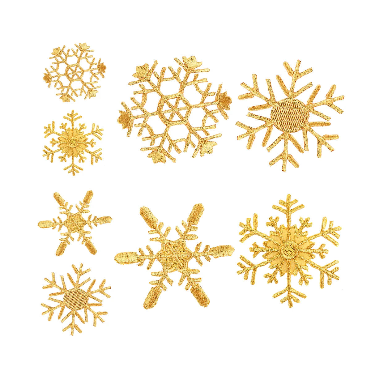 8 Pcs Golden Snowflake Embroidered Appliques Cloth Patches Christmas Decor DIY Safe Polyester Material Eco Friendly Gifts 
8 Pcs Golden Snowflake Embroidered Appliques Cloth Patches Christmas Decor DIY Safe Polyester Material Eco Friendly Gifts