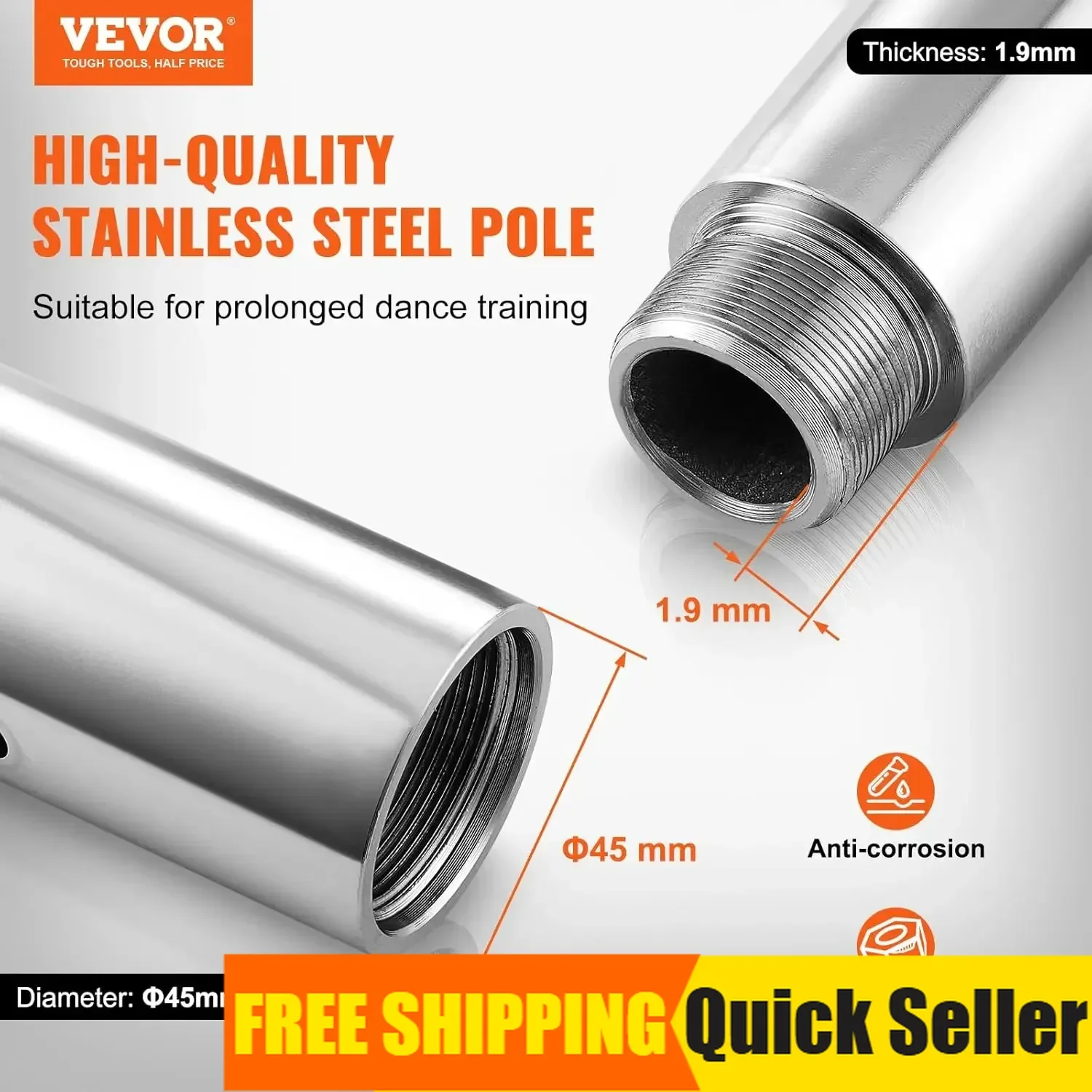 DurableProfessional Dancing Pole, Spinning Static Dancing Pole Kit, Portable Removable Pole, 45mm Heavy-Duty Stainless Steel Pol
DurableProfessional Dancing Pole, Spinning Static Dancing Pole Kit, Portable Removable Pole, 45mm Heavy-Duty Stainless Steel Pol