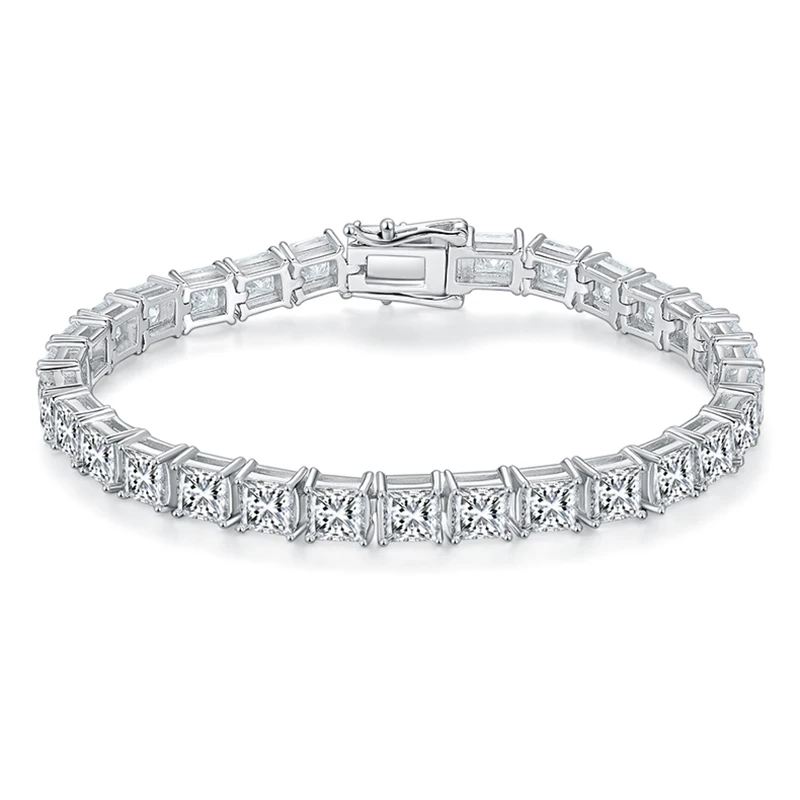 SGARIT Jewelry 925 Strtling Silver White Gold Plating 0.5CT Each VVS1D Princess Cut Moissanite Chain Tennis Bracelet For Women
SGARIT Jewelry 925 Strtling Silver White Gold Plating 0.5CT Each VVS1D Princess Cut Moissanite Chain Tennis Bracelet For Women