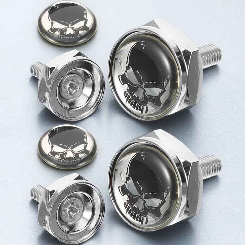 1 Set License Plate Frame Screws Aluminum Alloy Rust Resistant Anti-Theft Skull Design Universal Fit Car Vehicle Mounting Fixing
1 Set License Plate Frame Screws Aluminum Alloy Rust Resistant Anti-Theft Skull Design Universal Fit Car Vehicle Mounting Fixing