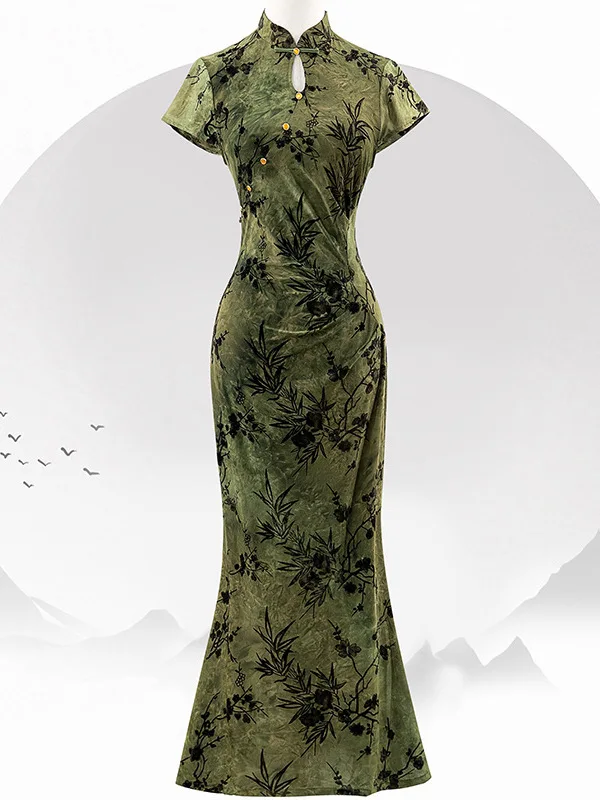 Velvet Qipao Dr Velvet Fi Tail Qipao Dr с воротником-стойкой, длинная китайская длинная юбка для женщин
Velvet Qipao Dr Velvet Fi Tail Qipao Dr с воротником-стойкой, длинная китайская длинная юбка для женщин