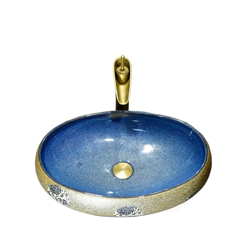 Ceramic art washbasin upper basin retro oval face wash basin large European washbasin household
Ceramic art washbasin upper basin retro oval face wash basin large European washbasin household