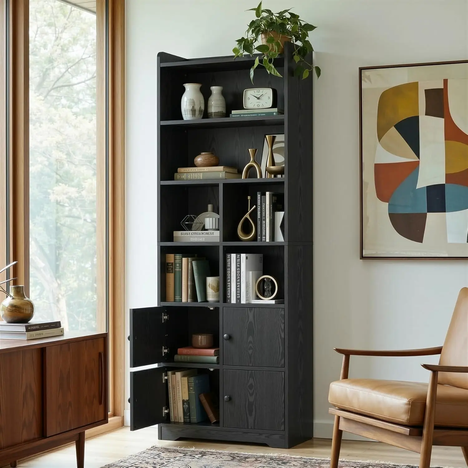 Tall Bookshelf with Doors Storage Shelves 74.6in Bookcase Home Office Living Room Bedroom Black Customized
Tall Bookshelf with Doors Storage Shelves 74.6in Bookcase Home Office Living Room Bedroom Black Customized