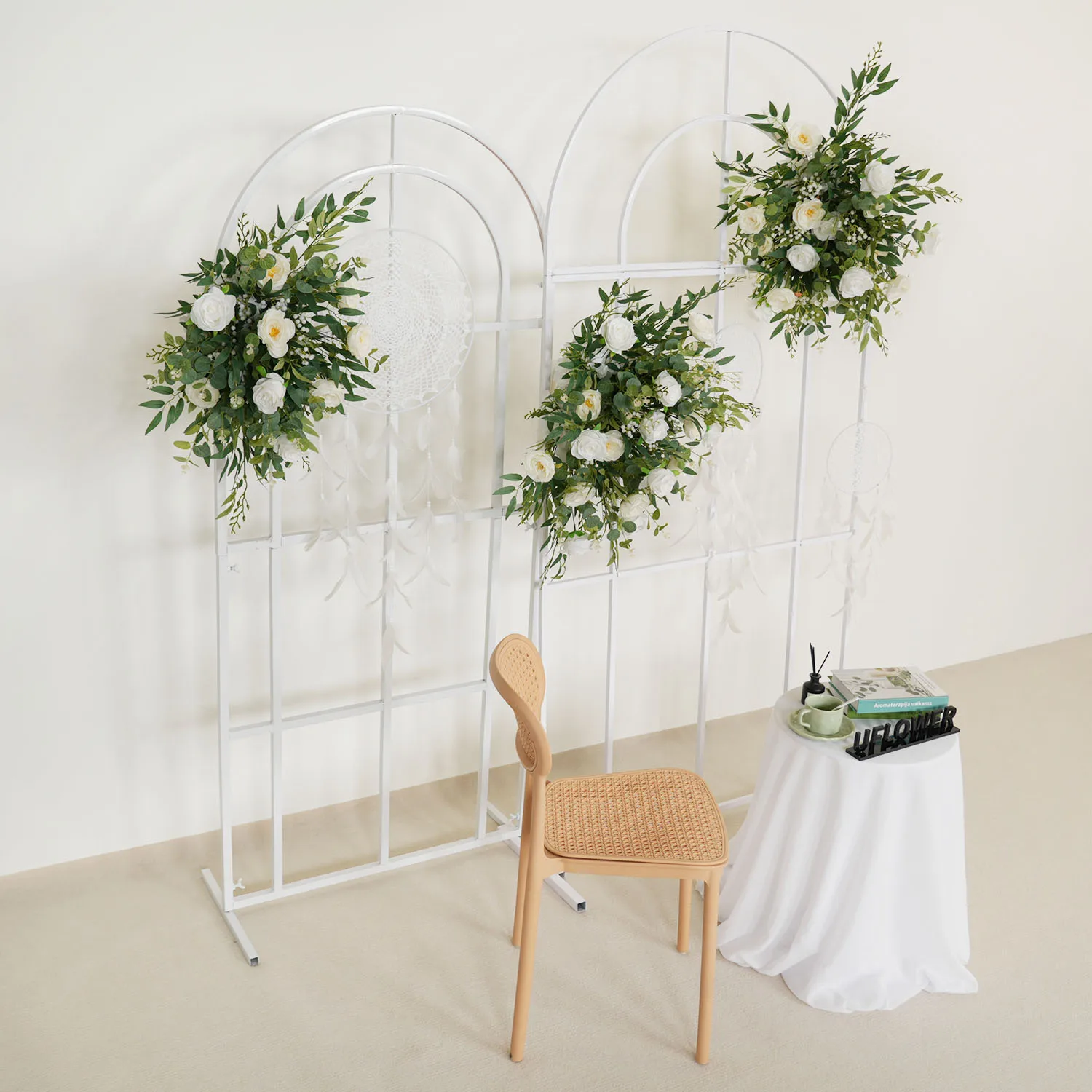 Uflower Artificial Flower Row White Rose Green Leaves Wedding Backdrop Arch Deco Table Centerpiece Hang Floral Event Props
Uflower Artificial Flower Row White Rose Green Leaves Wedding Backdrop Arch Deco Table Centerpiece Hang Floral Event Props