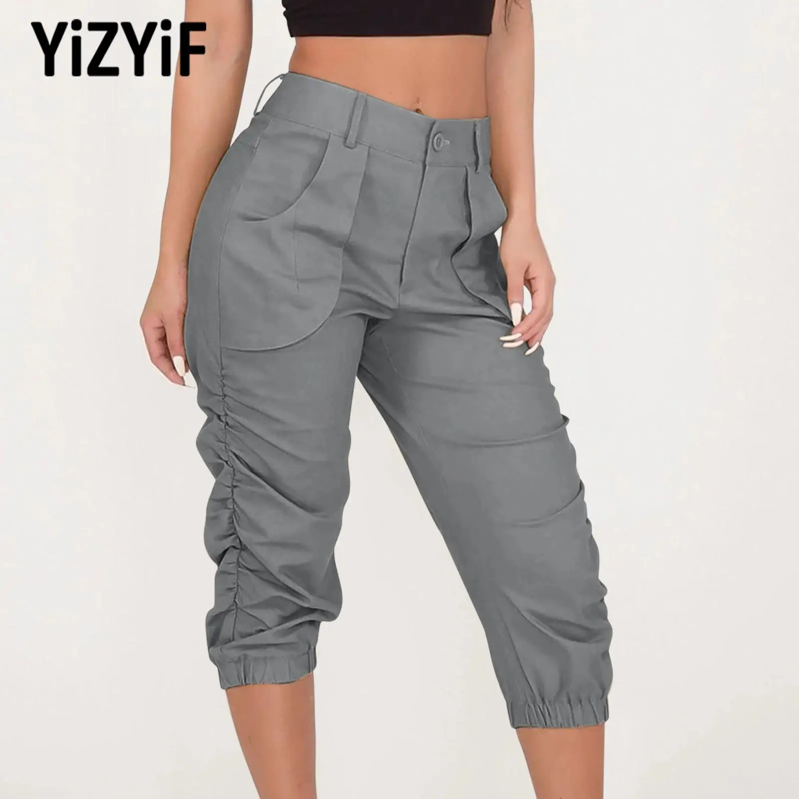 Women Active Ruched Cropped Cargo Pants with Pockets Lightweight Breathable for Outdoor Sports Daily Wear
Women Active Ruched Cropped Cargo Pants with Pockets Lightweight Breathable for Outdoor Sports Daily Wear