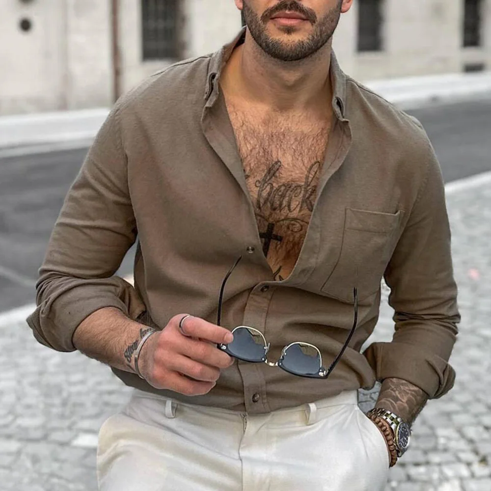 Mens Shirts Business Casual Daily Office Tops Elegant Solid Color Simple High-End Temperament Mature Shirts Mens Clothes 2024
Mens Shirts Business Casual Daily Office Tops Elegant Solid Color Simple High-End Temperament Mature Shirts Mens Clothes 2024