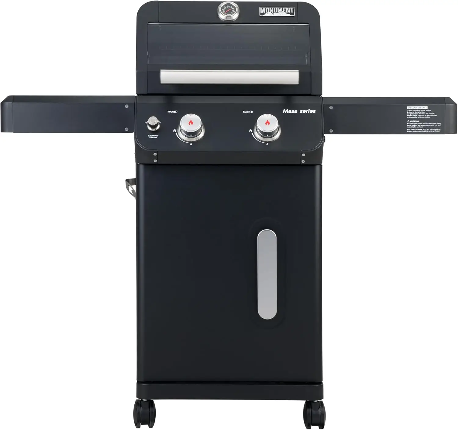 Two-Burner Liquid Propane Gas Grill, Stainless Steel, with Two Foldable Shelves and Knob Controls, Black - Patio Garden Barbecue Grill with Window Lid
Two-Burner Liquid Propane Gas Grill, Stainless Steel, with Two Foldable Shelves and Knob Controls, Black - Patio Garden Barbecue Grill with Window Lid