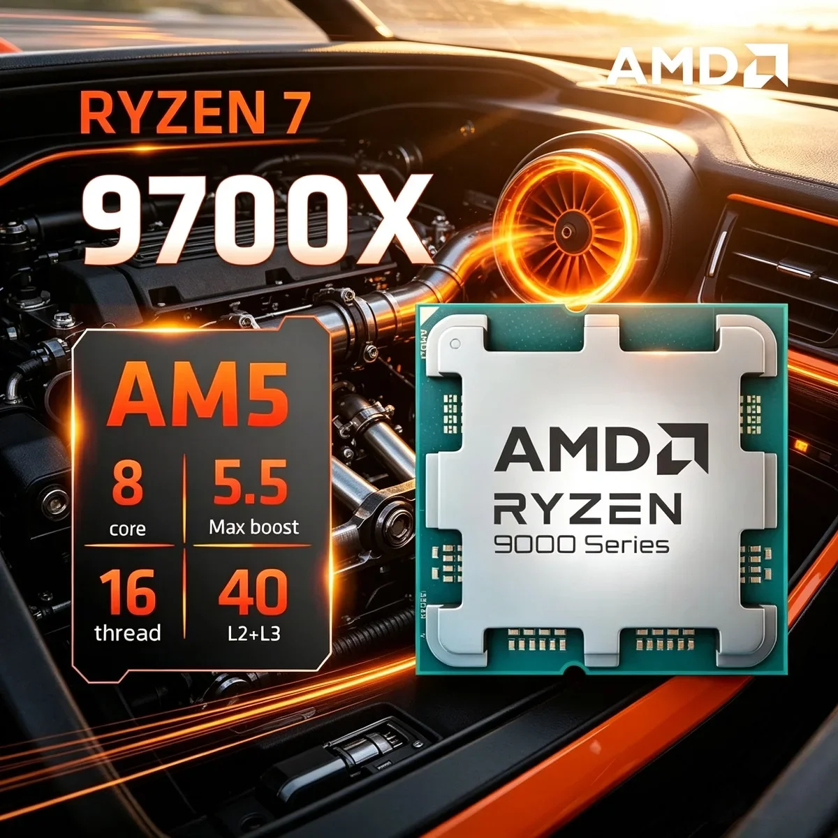 AMD Ryzen 7 9700X R7 9700X Gaming Processor 3.8GHz 8-Core 16-Thread L3=32M 65W DDR5 4NM Socket AM5 No Fan
AMD Ryzen 7 9700X R7 9700X Gaming Processor 3.8GHz 8-Core 16-Thread L3=32M 65W DDR5 4NM Socket AM5 No Fan