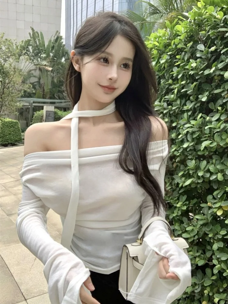 Hong Kong Style off Shoulder T-Shirt Women Elegant Beautiful Unique Design Autumn New High Collar Long Sleeve Sweet Style Pur...
Hong Kong Style off Shoulder T-Shirt Women Elegant Beautiful Unique Design Autumn New High Collar Long Sleeve Sweet Style Pur...