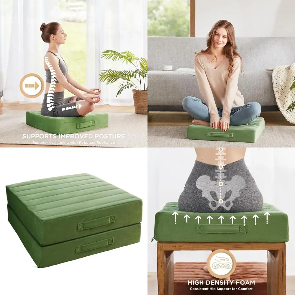 Комплект из 2 подушек для медитации из пенопласта высокой плотности, большие сиденья для йоги для взрослых, моющиеся мягкие тафтинговые диванные подушки, 22x22x5 дюймов, зеленые
Комплект из 2 подушек для медитации из пенопласта высокой плотности, большие сиденья для йоги для взрослых, моющиеся мягкие тафтинговые диванные подушки, 22x22x5 дюймов, зеленые