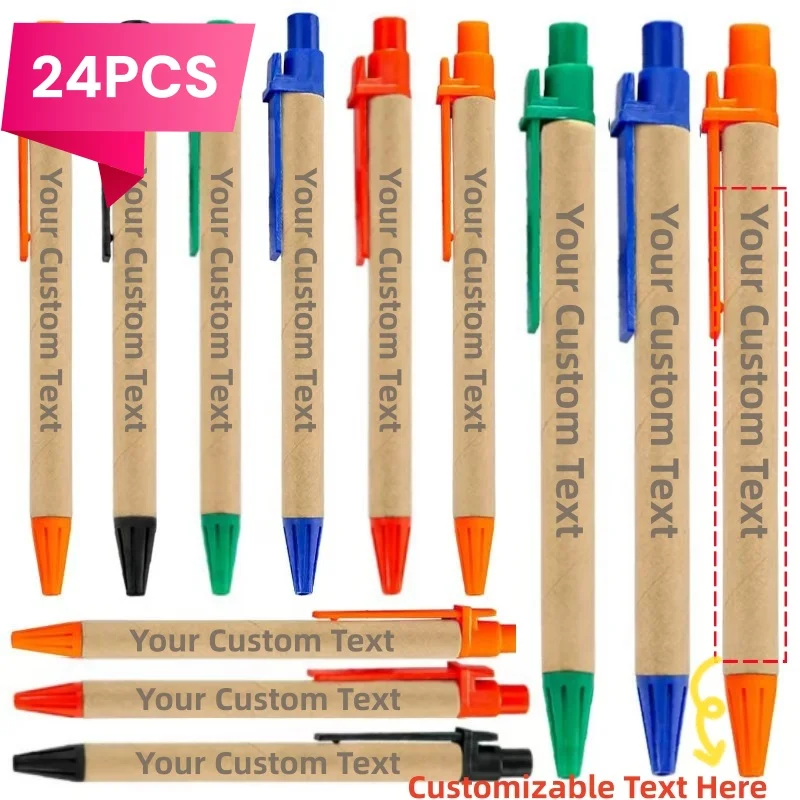 24PCS Customizable Ballpoint Pens Extendable Kraft Paper Pen Body Perfect for Teachers Offices Advertising Promotional Pen
24PCS Customizable Ballpoint Pens Extendable Kraft Paper Pen Body Perfect for Teachers Offices Advertising Promotional Pen