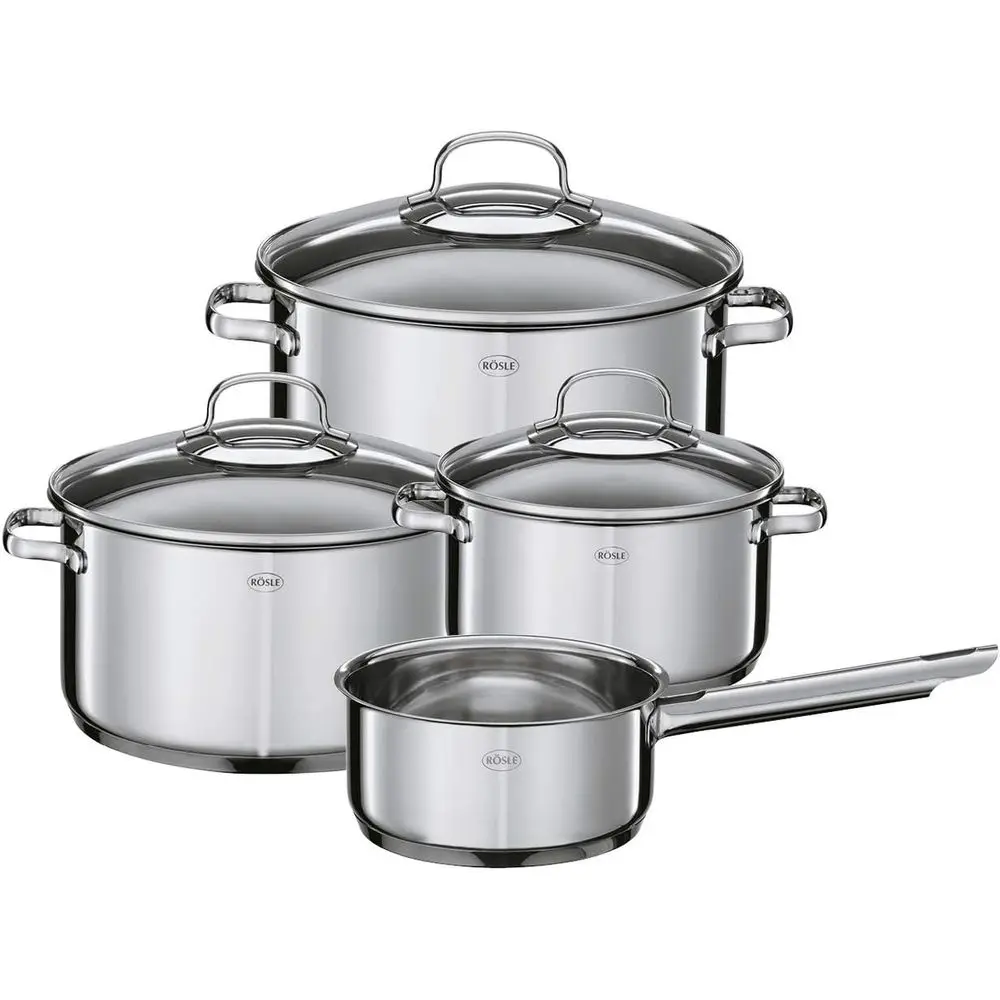 4-Piece Elegant 1L Stainless Steel Cookware Set
4-Piece Elegant 1L Stainless Steel Cookware Set