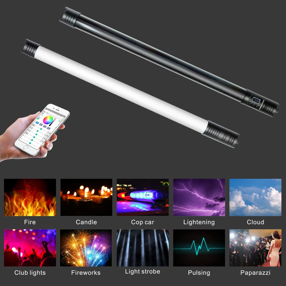 Portable RGB Tube Light Perfessional 120cm Led Video Light 2800K-9990K Photographic Lighting Built In Battery Continuous Lights
Portable RGB Tube Light Perfessional 120cm Led Video Light 2800K-9990K Photographic Lighting Built In Battery Continuous Lights