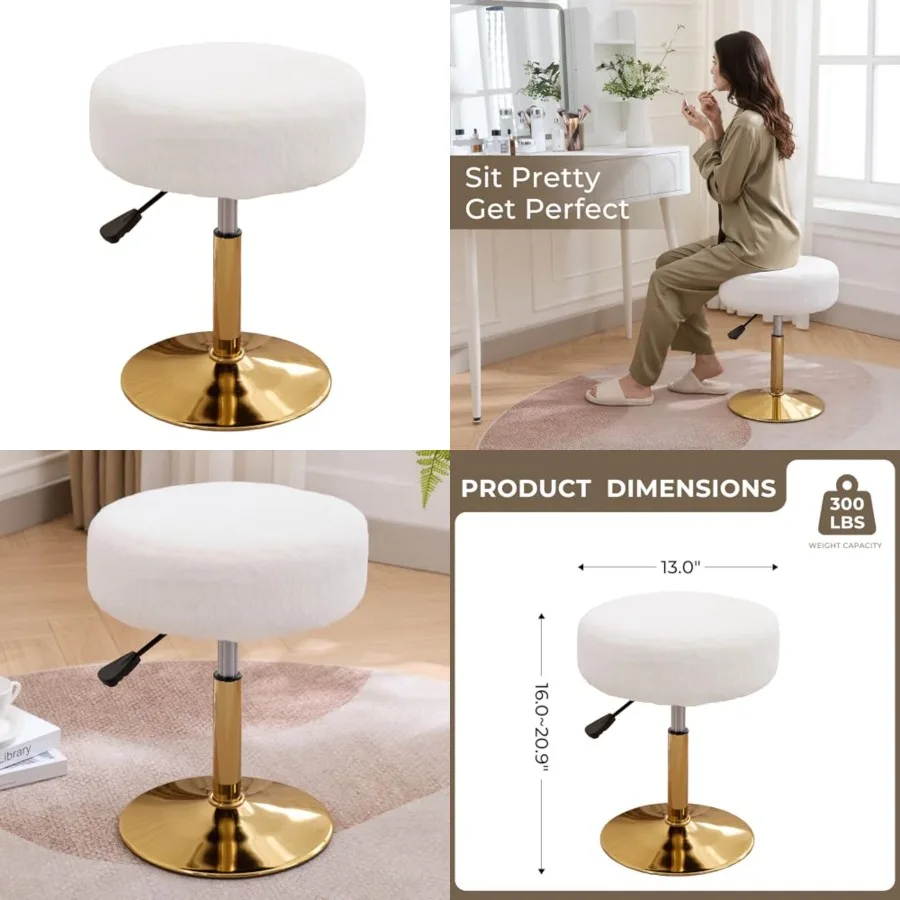 Vanity Chair Adjustable Vanity Stool for Vanity Swivel Vanity Stool Chair Ottoman Gold Base
Vanity Chair Adjustable Vanity Stool for Vanity Swivel Vanity Stool Chair Ottoman Gold Base